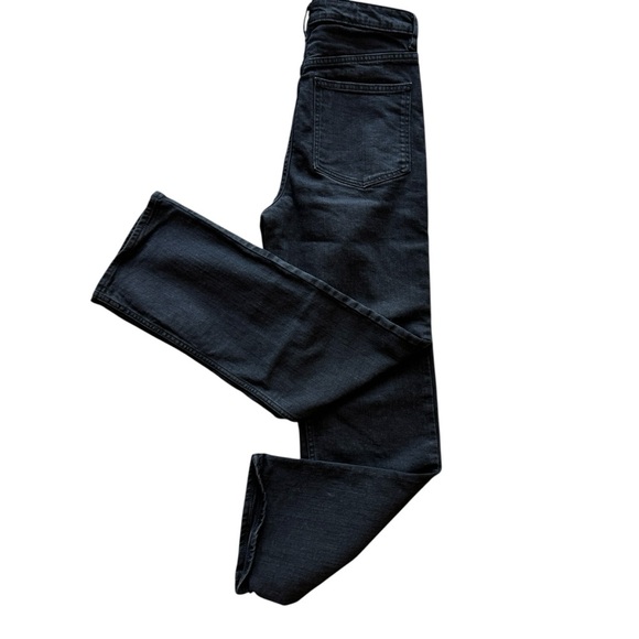 asos Design Jeans Womens Tapered Leg 28/30 Soft Black Denim High Rise - Picture 2 of 9